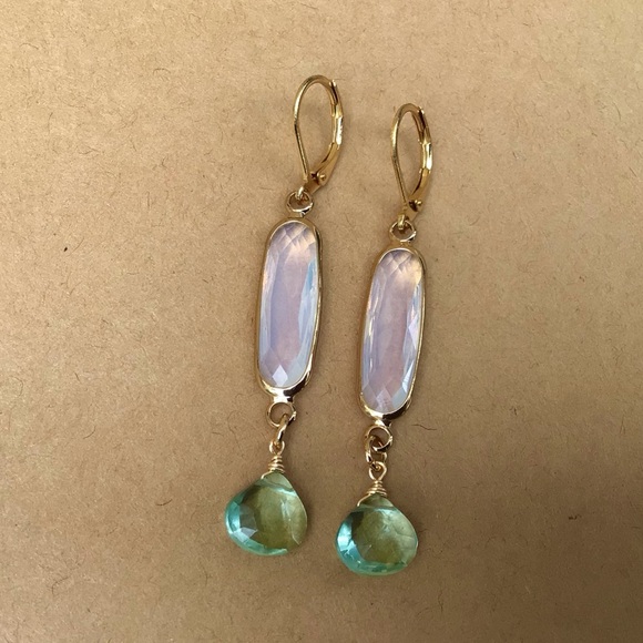 New Sundance Charm Earrings Opalite Aquamarine - Picture 9 of 12